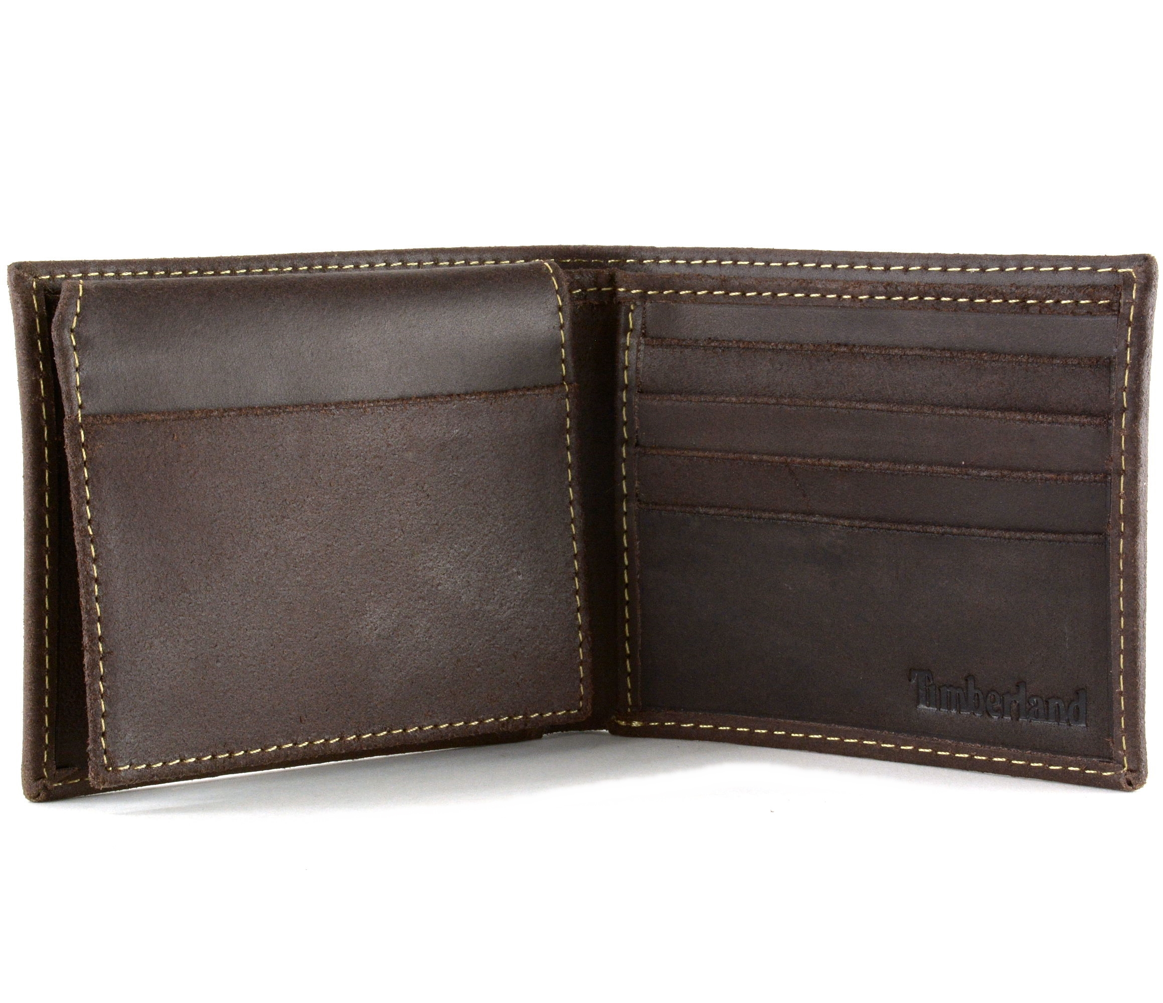 Mens Rugged Leather Wallet Timberland Delta Flip Up ID Passcase Bifold